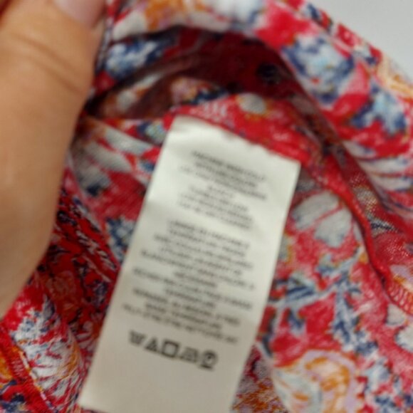 Free People Floral Printed Ruffled Up Crop Top Cotton and Linen Size Medium - Picture 5 of 8